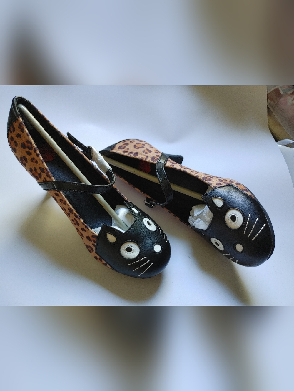 TUK Leopard Kitty Mary Jane Heels - Picture 2 of 2
